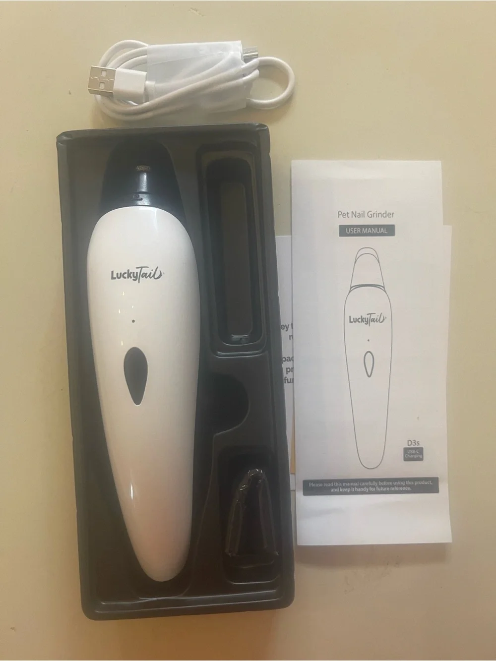 LuckyTail Pet Nail Grinder for Dogs and Cats - Super Quiet and Low Vibration